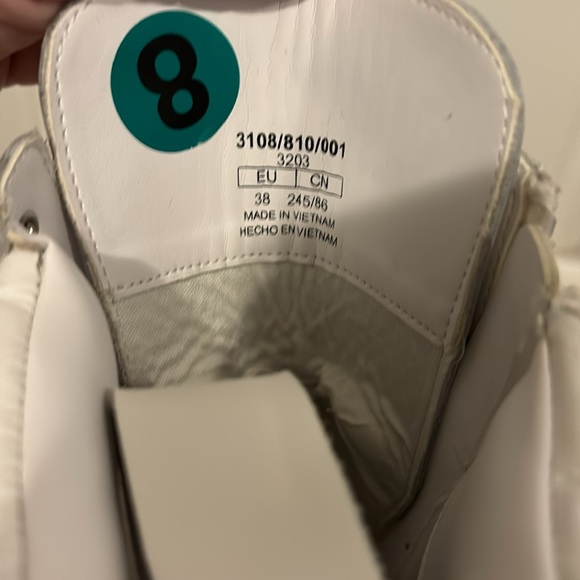 ZARA Women Lug Sole Lace Up Leather White Boot NWT Size 8 - Picture 7 of 9